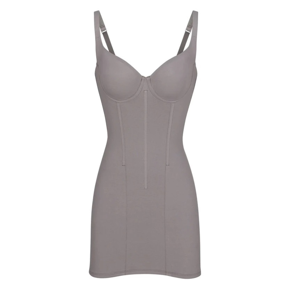 SKIMS Cotton Corset Dress- Color “CHARCOAL”- size XS- NEW